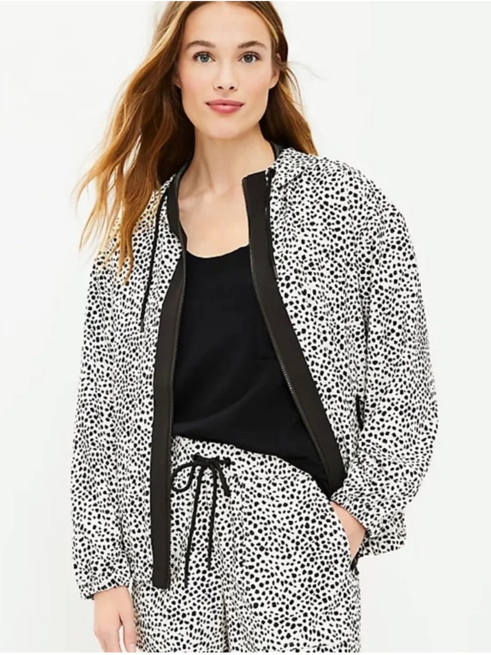 Lou & Grey Leopard Print Wanderweave Windbreaker Jacket Size XS - Picture 2 of 7